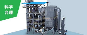 生產工藝流程科學合理：原料提升運輸至頂部破碎、篩分、磨刷、加濕、出料，在重力作用下，滑溜下落，減少了皮帶輸送機的使用，減少系統開口，提升除塵效果，降低系統噪音。